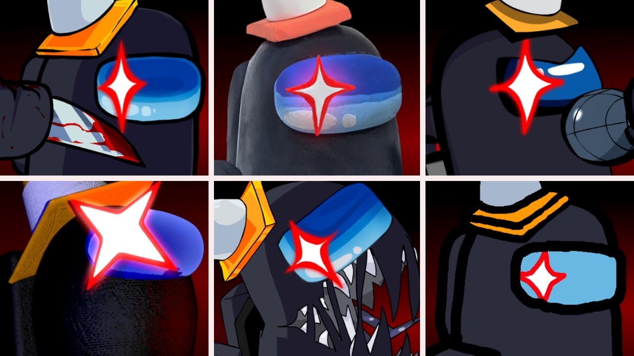 Friday Night Funkin' - Defeat but everytime it's Black Impostor turn a Different Skin Mod is used