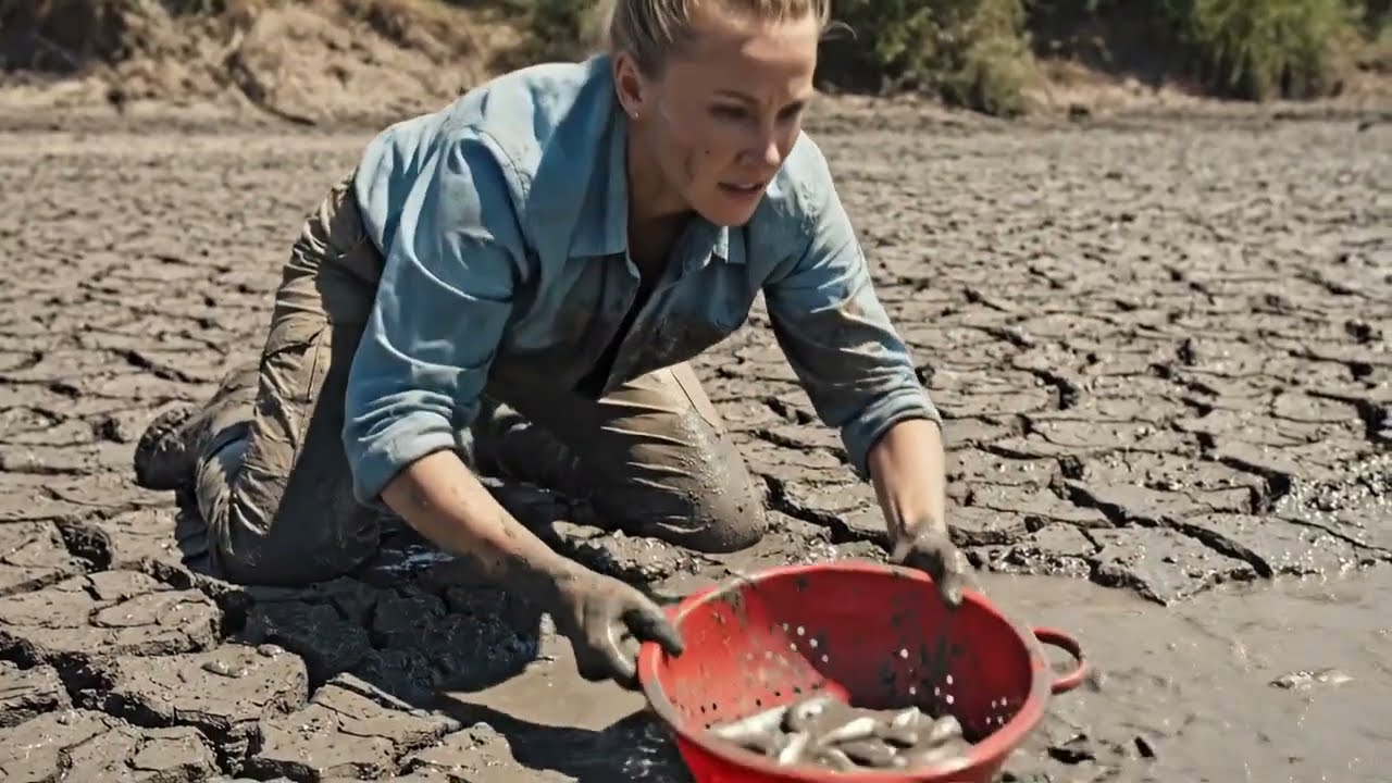 She Saved Fish From A Dying Pond — Then Gave Them A New Home#NatureRescue #EcoHero #WildlifeSaving