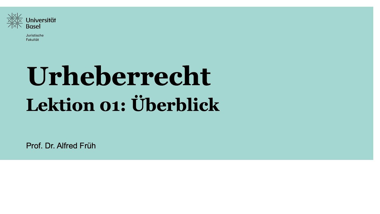 Urheberrecht Lektion 01