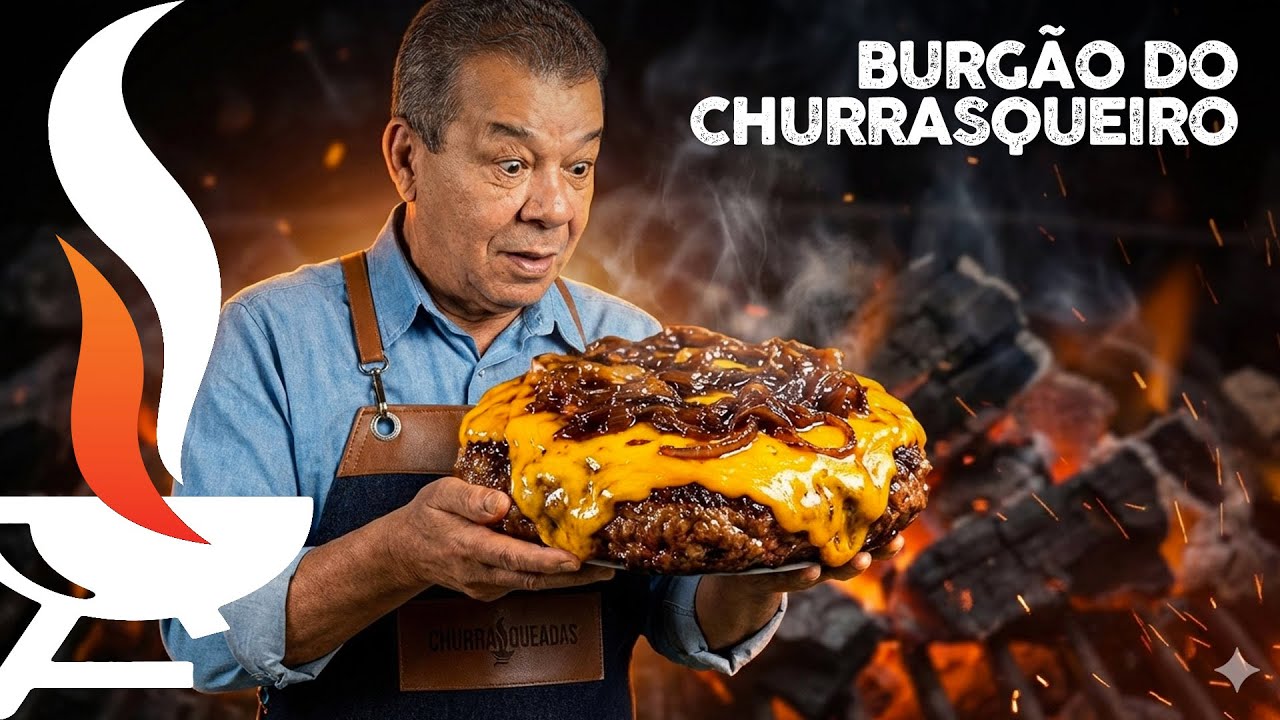 Hamburgão Gigante de +1 KG com Queijo e Cebola Caramelizada