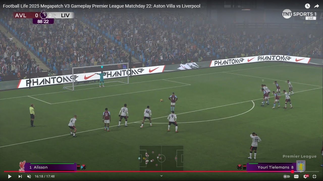 Football Life 2025 Megapatch V3 Gameplay Premier League Matchday 22: Aston Villa vs Liverpool
