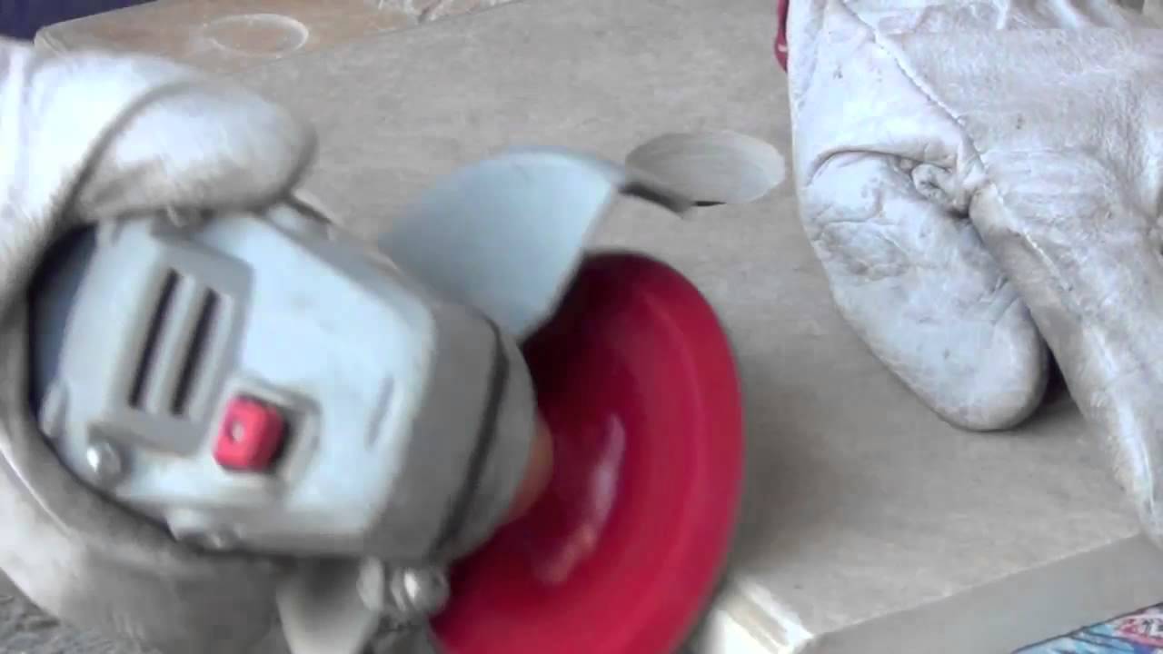 How to use diamond polishing pads to grind and polish porcelain tiles and natural stone