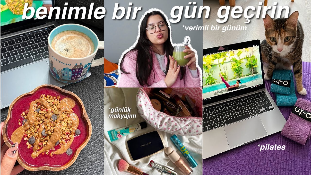 benimle bir gün geçirin 🎀 pilates, makyaj rutinim, cilt bakımı, verimli bir gün