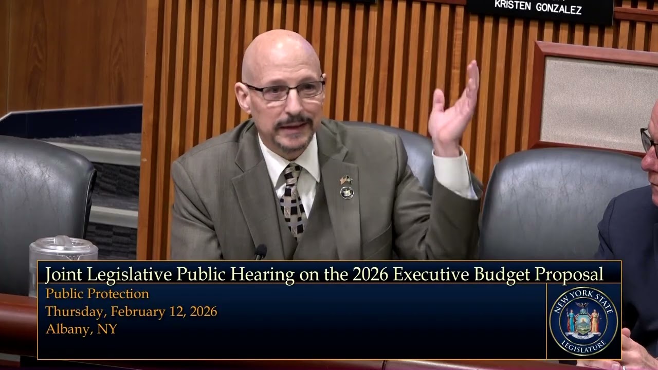 NYS Senator Dean Murray Speaks At The Public Protection Hearing During The 2026 Senate Session