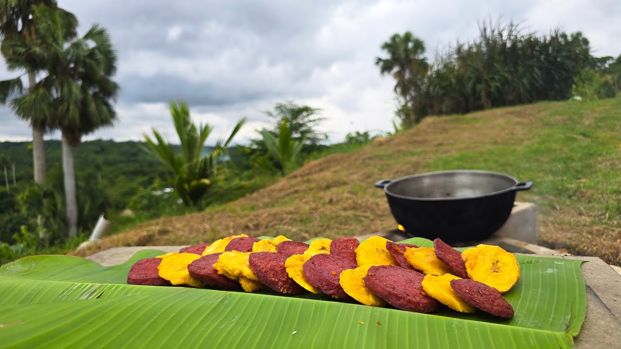 🌄 Montañas y Sabores | COCINANDO Plátanos Fritos con SALAMI 🍳🔥 Cultura Dominicana