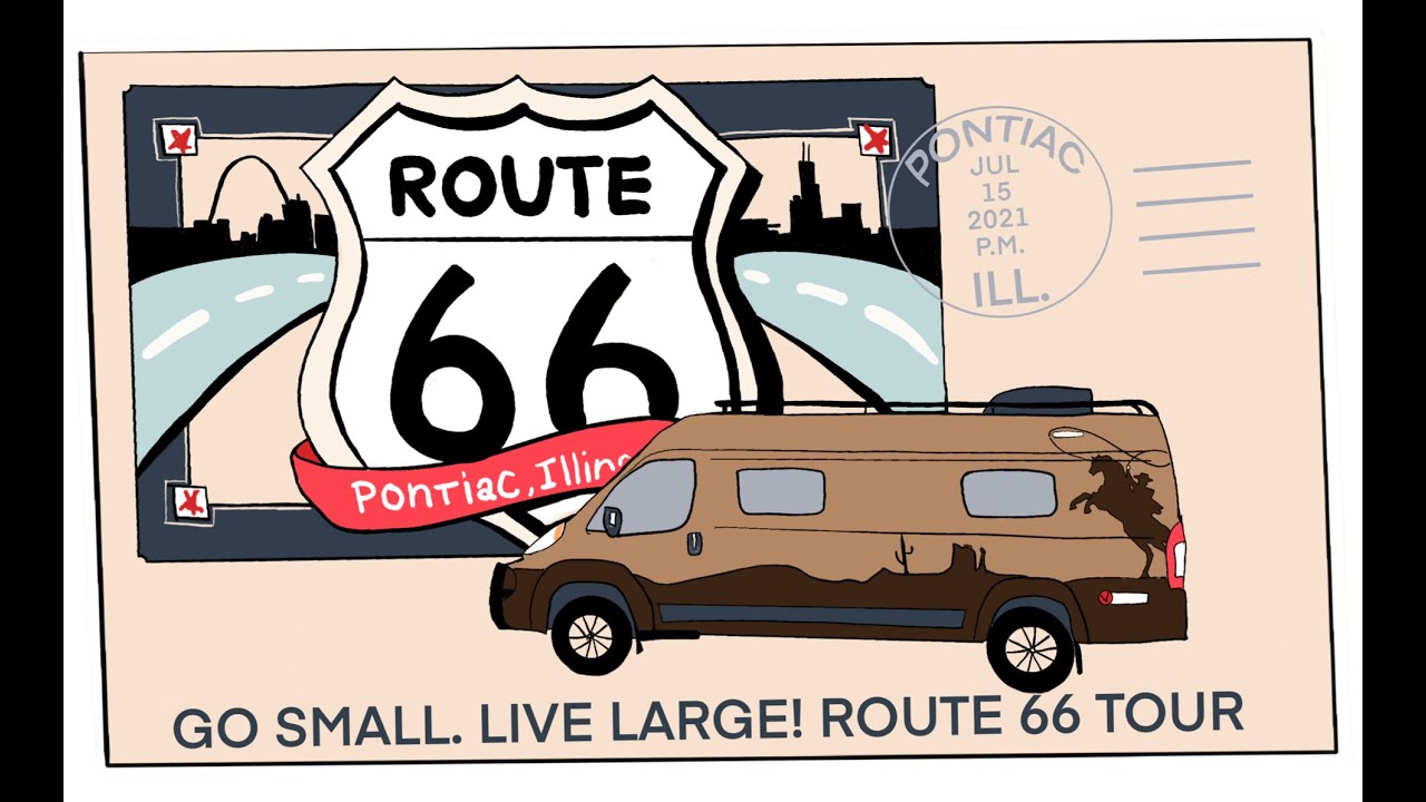 #Vanlife caravan on ROUTE 66 Pontiac to Springfield, Lincoln Tomb, Cozy Dog, Artist Bob Waldmire