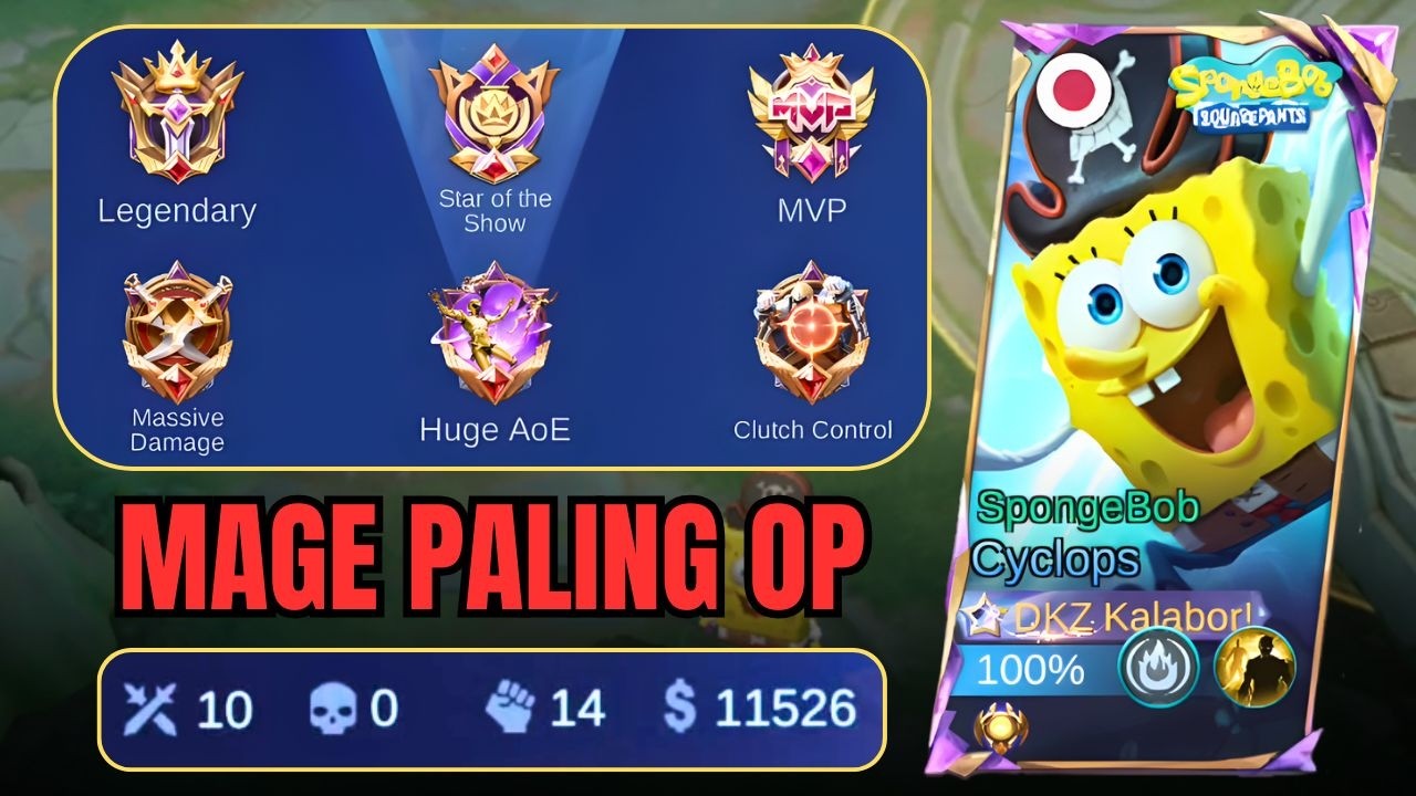 Cyclops SpongeBob Terlalu Tengil 🤣 0 Death Snowball | Mobile Legends
