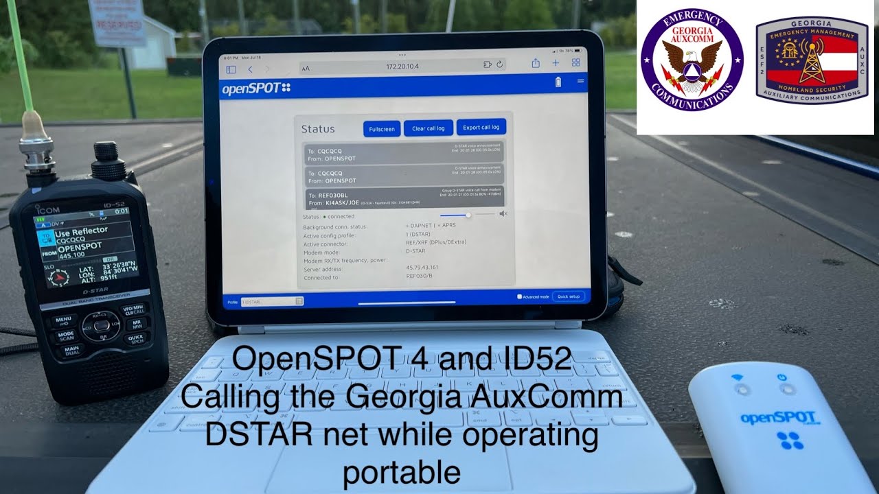 OpenSPOT 4 and ID52 - Running the Georgia AuxComm DSTAR net while portable