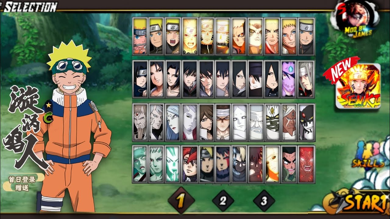 Naruto Senki Storm 4 V5 Mod by James X Gaming Full Characters