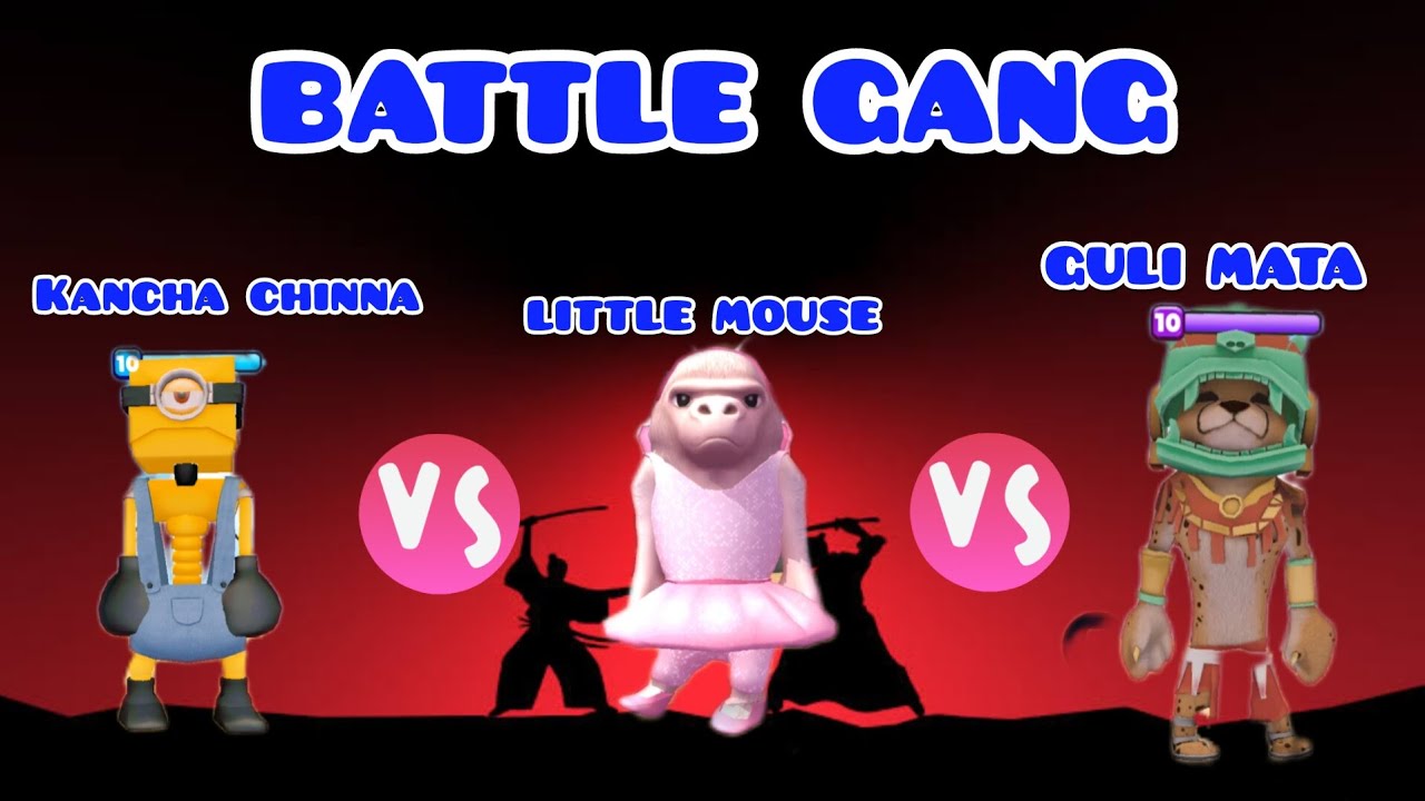 BATTLE GANG GAMEPLAY 1 VS 1 with my own TEAMMATES 👊 KANCHA CHINNA VS LITTLE MOUSE VS GULI MATA 💥💪