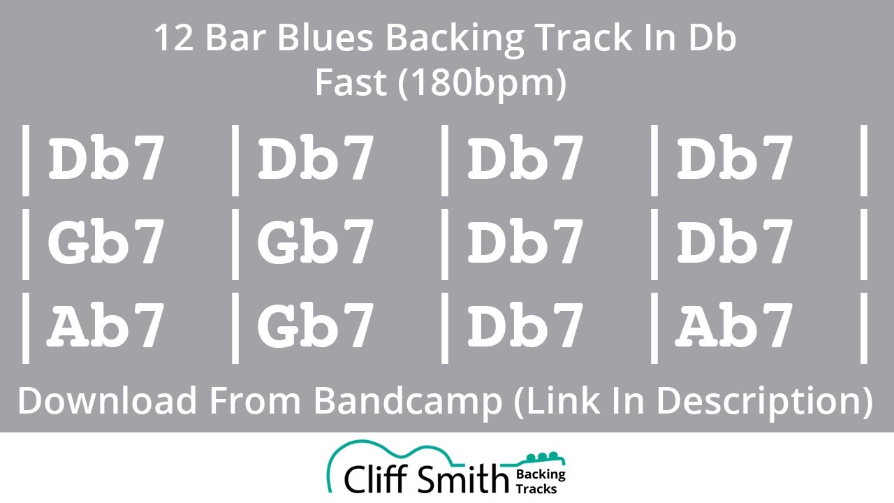 Db - Fast 12 Bar Blues Backing Track (180bpm)