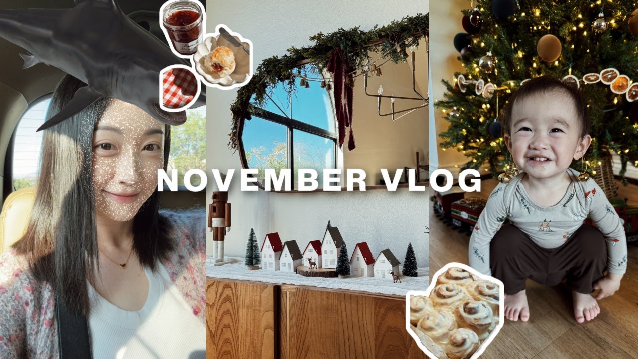 NOV VLOG｜圣诞装饰 is up！贴冬膘各种面包做起来了～英式司康饼🍓 肉桂卷｜