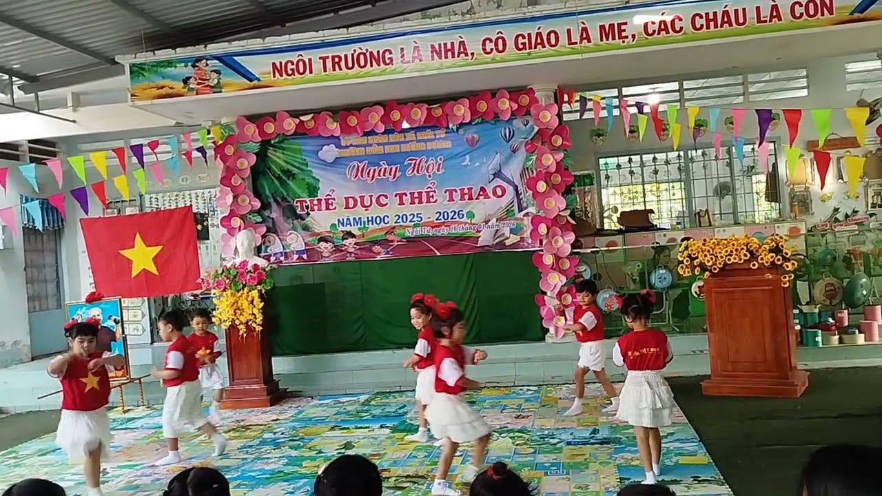 Biểu diễn văn nghệ của năm 2025-2026 của các bé Trường Mầm non Hướng Dương 