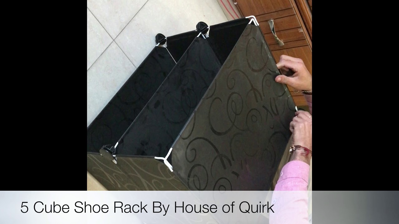 DIY Shoe Rack Plastic Shoe Storage Organizer Cabinet with Doors Black