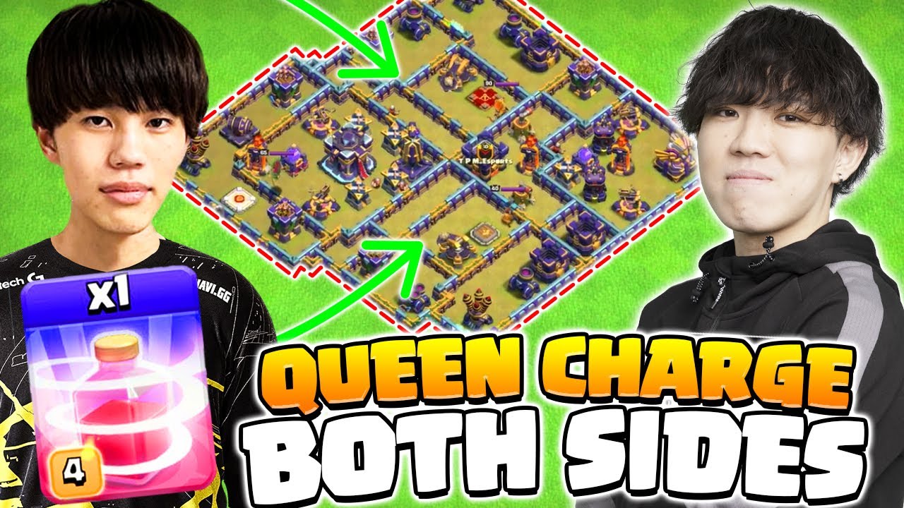 Kazuma Discovers HOW TO Queen Charge BOTH Sides of the Base (Clash of Clans)