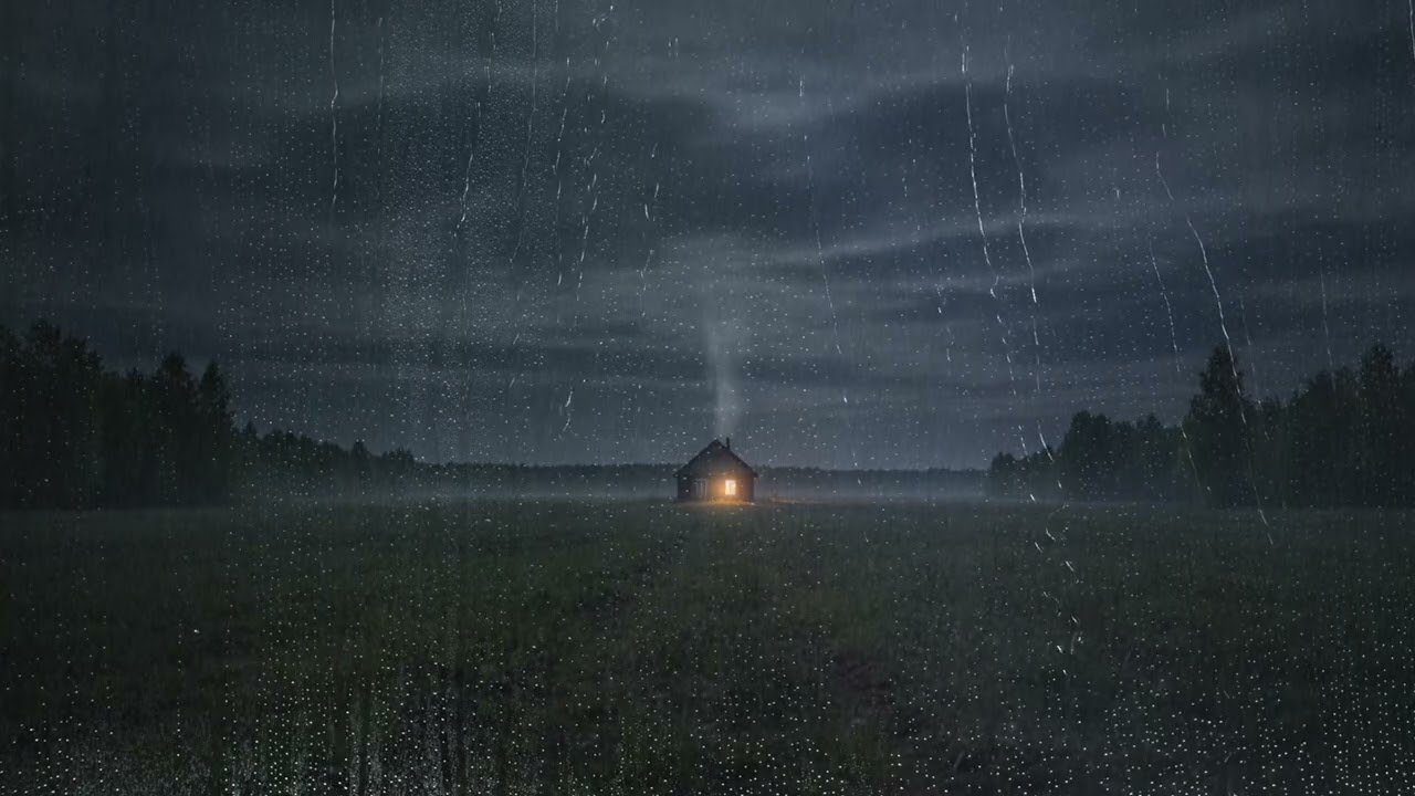 Gentle Night Rain on Window – Calm Dark Ambience to Unwind & Rest 30 Min