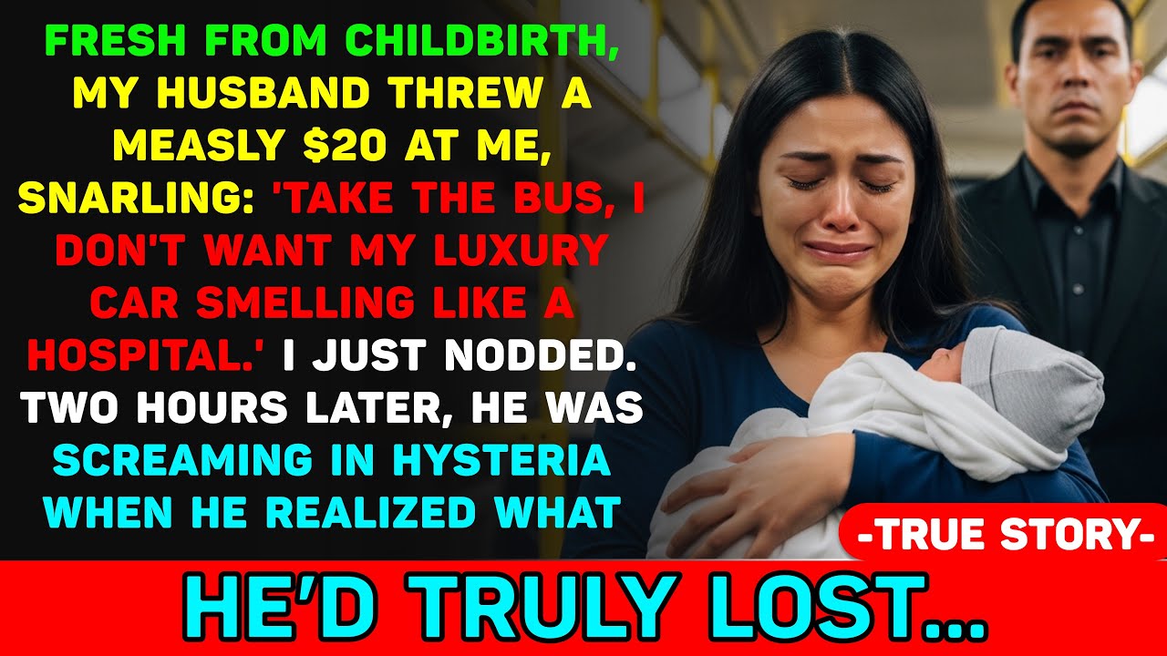 Just Survived Labor. My Cold-Blooded Husband Tossed Me $20 For The Bus 2 Hours Later, He Collapsed