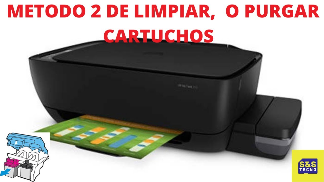 Impresora hp, Tutorial de como limpiar INYECTORES DE TINTA, sacar aire de CARTUCHOS HP Ink Tank 315