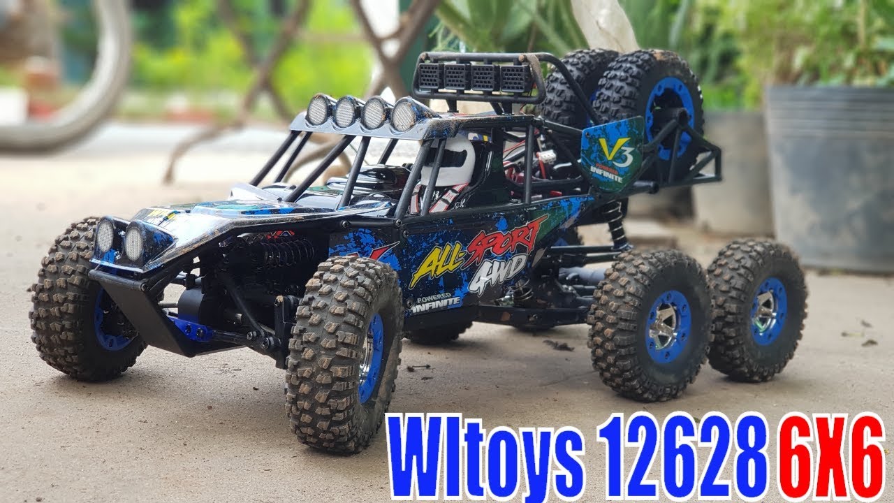 [Mở hộp] Xe điều khiển Wltoys 12628 6WD, tỷ lệ 1/12, 40KM/h