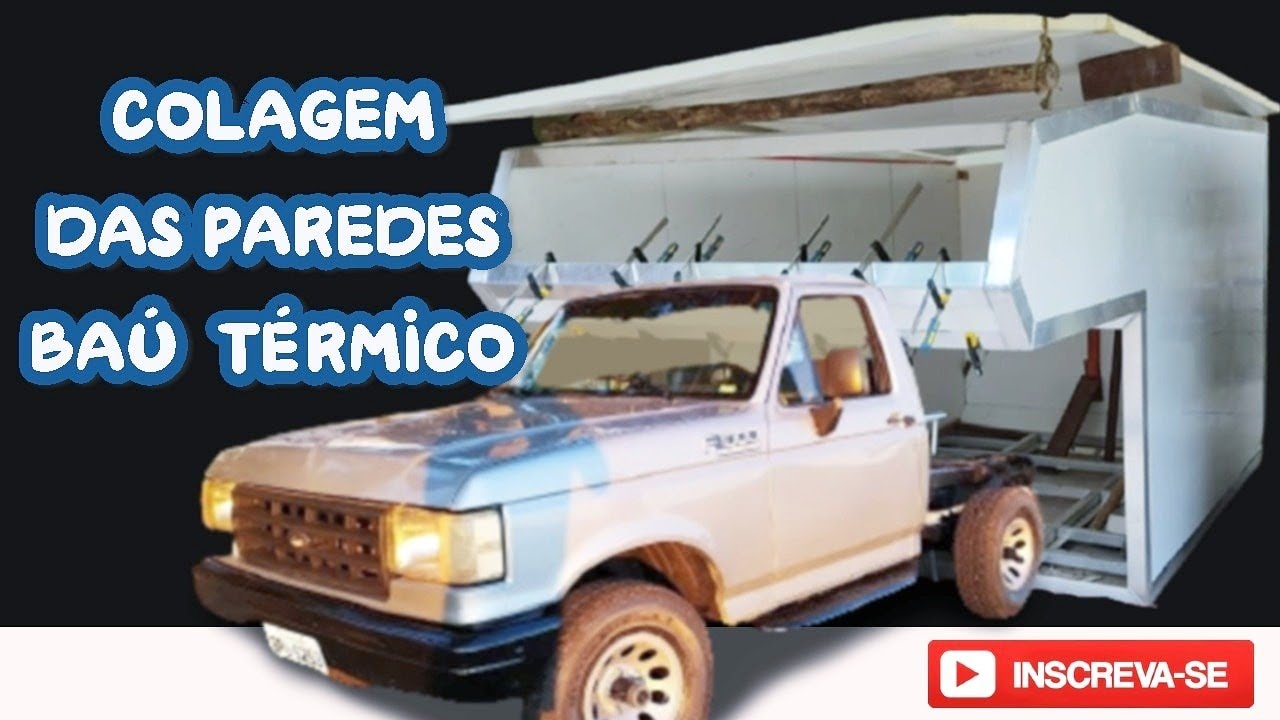 Fixação dos painéis sanduíche na estrutura de alumínio . Baú térmico.