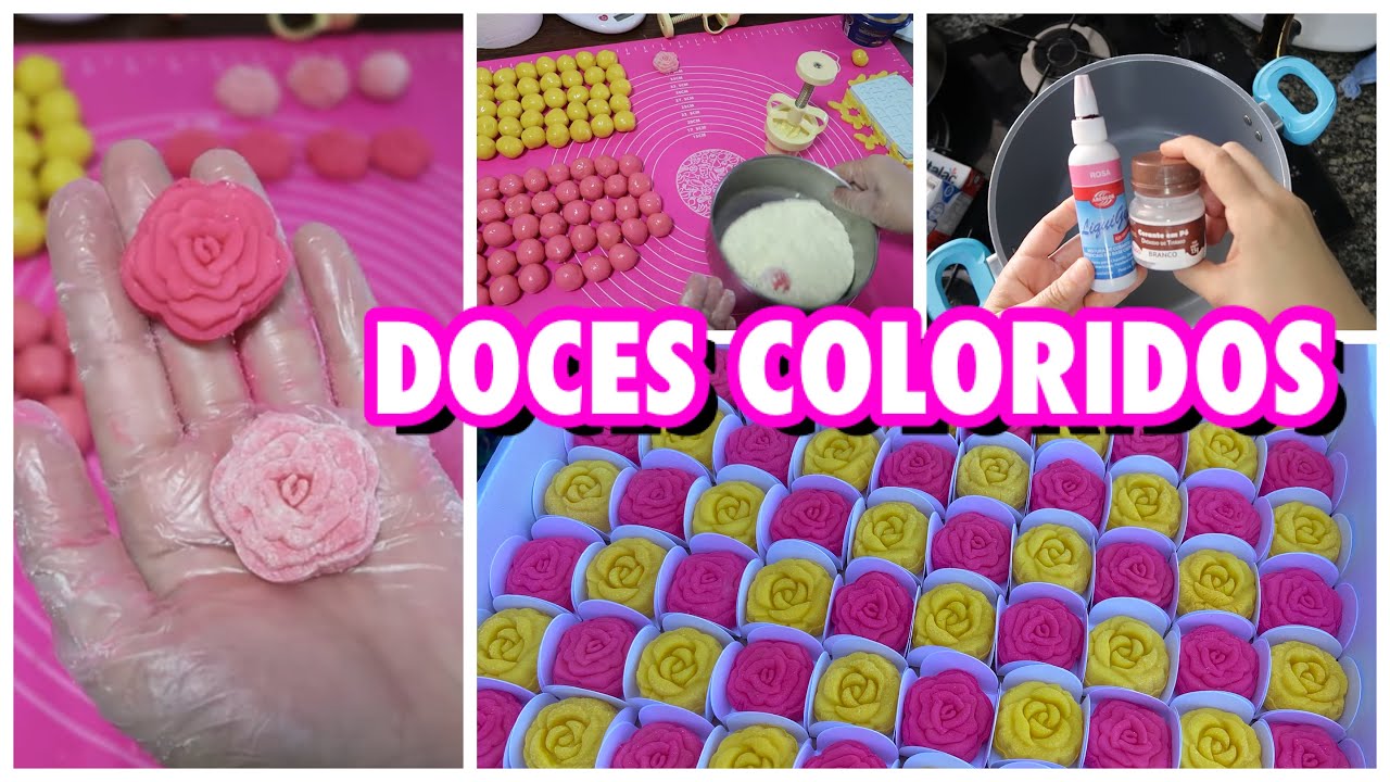 ROTINA DE ENCOMENDA - DOCINHOS EM FORMATO DE FLOR - BRIGADEIRO DE LEITE NINHO COLORIDO - VLOG