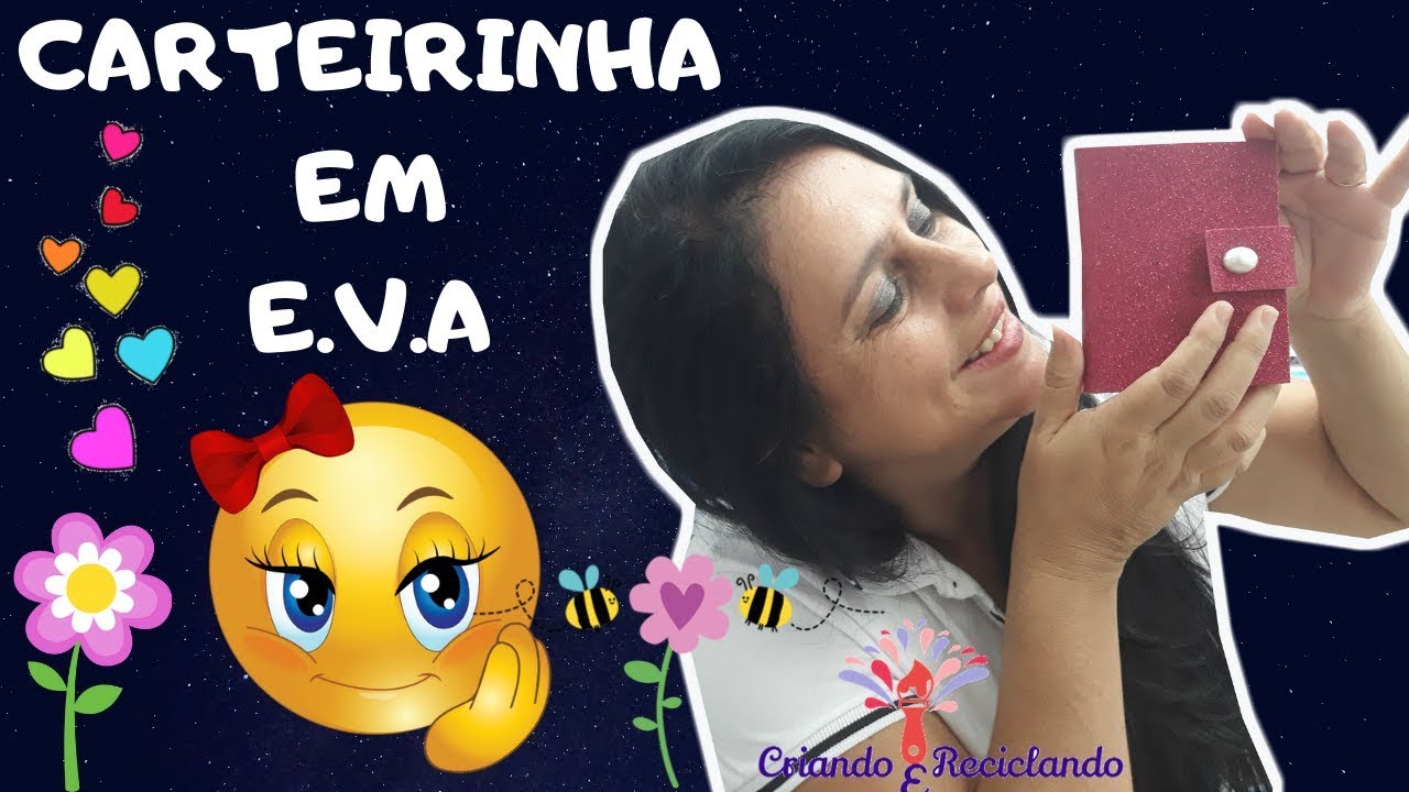 DIY: MINI CARTEIRA EM E V A | CRIANDO E RECICLANDO