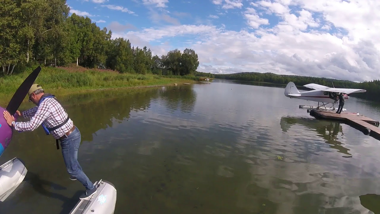 Startup, taxi, warm up and takeoff Piper PA 22 seaplane Alaska - unedited. Take-off at 8m50s