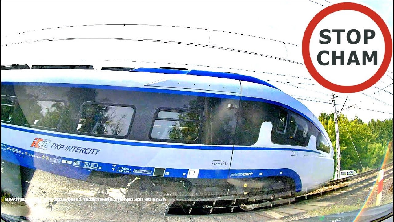 Prawidłowo wjeżdżasz na przejazd, a tam pociąg Intercity - o włos od tragedii #1876 Wasze Filmy