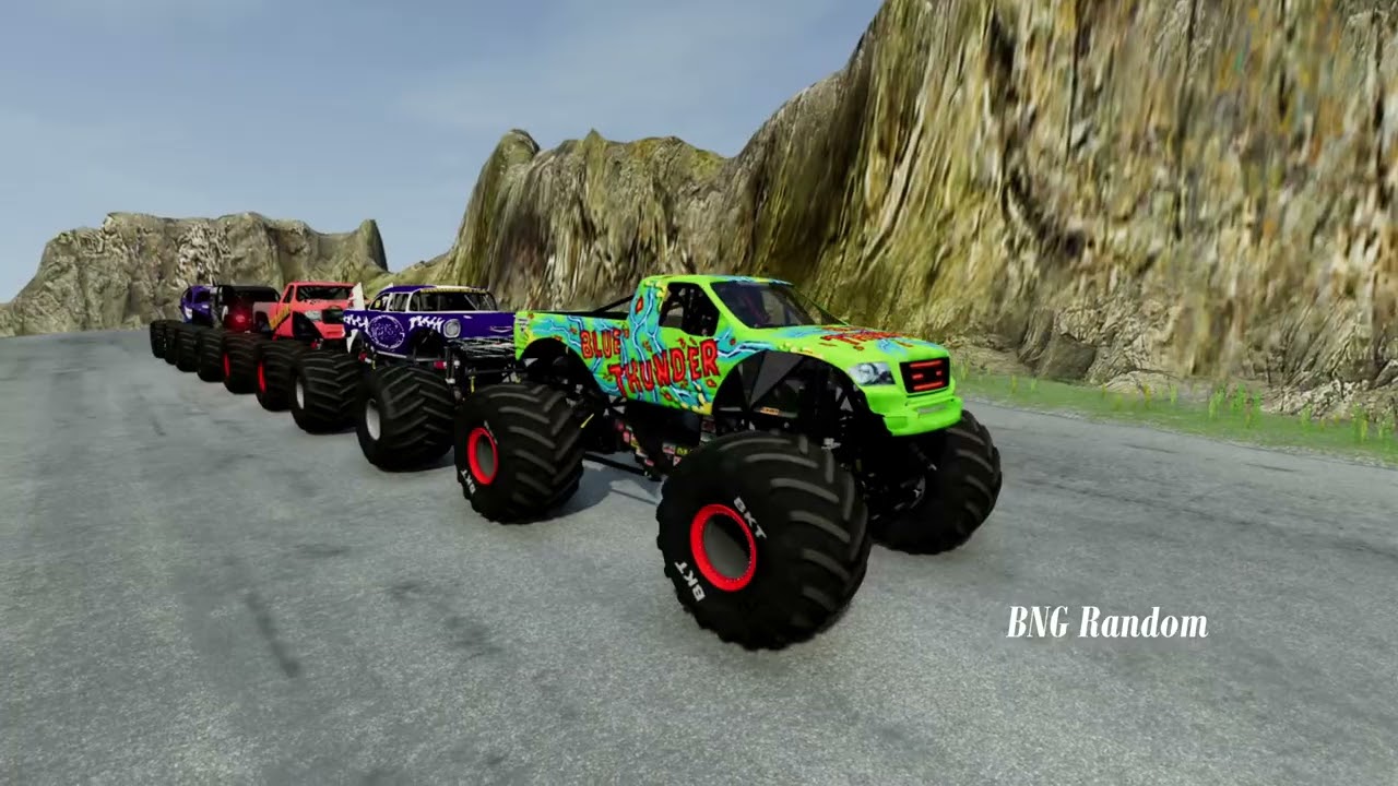BNG Random  ​ Epic Hight Speed monster trucks Jumps #039   BeamNG Drive