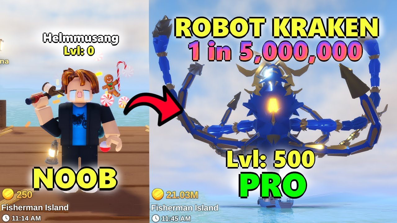 Zero To Hero Fish It Roblox! Menangkap Robot Kraken Terlangkah!