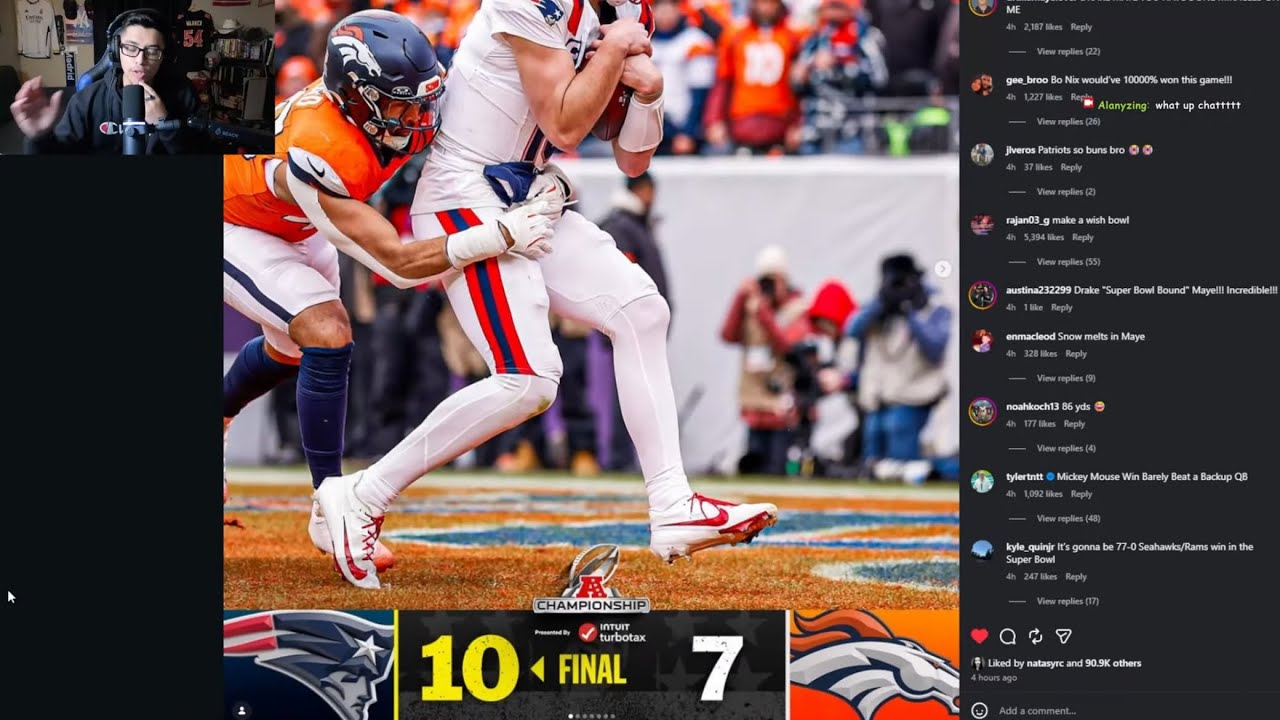 Defense, Snow & Stress 😤 | Patriots Beat Broncos 10–7 AFC Championship REACTION