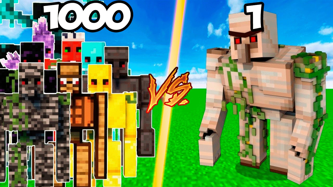 GOLEMS DE HIERRO vs LOS GOLEMS MAS FUERTES DE MINECRAFT😱
