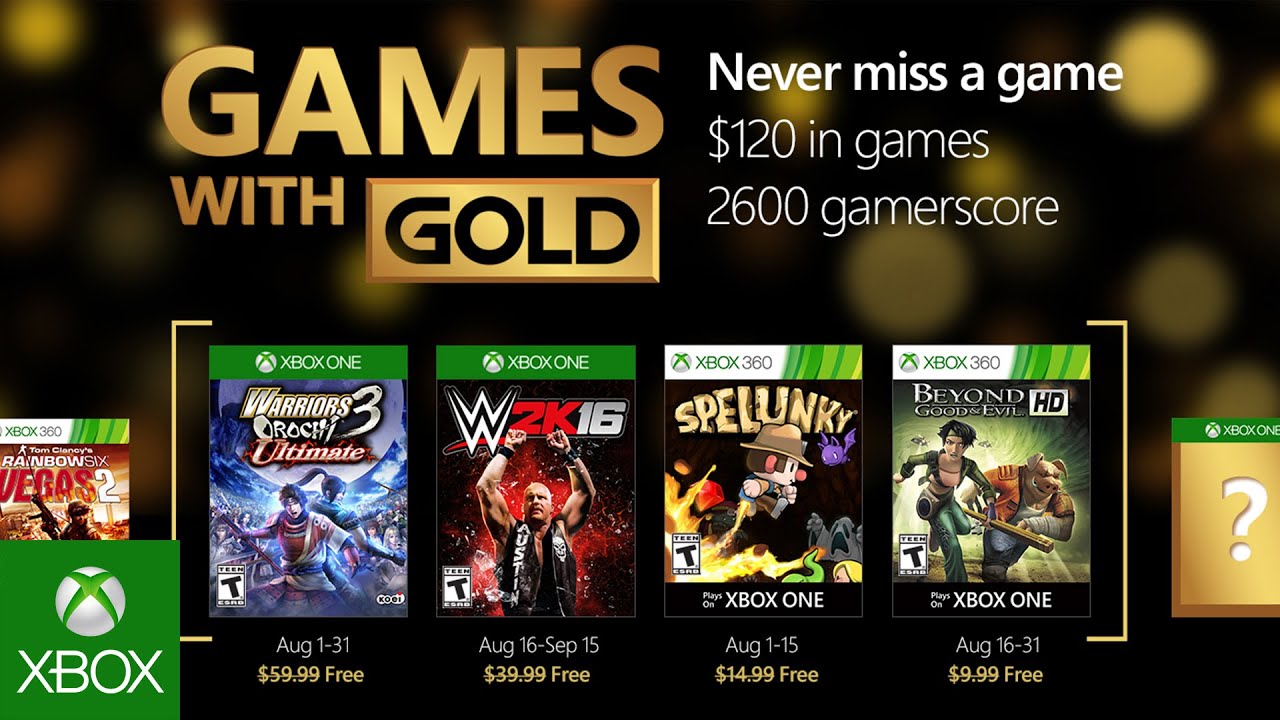 Xbox Games with Gold - August