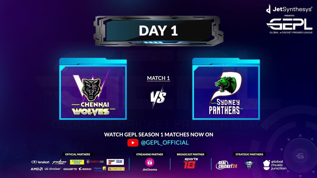 GEPL Season 1 Match 1 Chennai Wolves vs Sydney Panthers