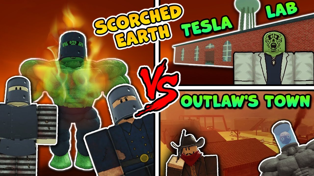 Dead Rails | Roblox | Scorched Earth | Goliath and Covenant Knights vs Tesla Lab and Outlaw's Town