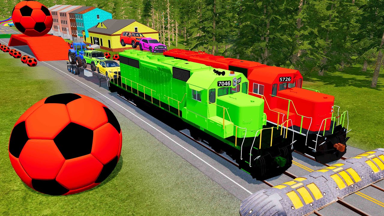 Flatbed Truck Mcqueen | Transportation with Truck - Pothole vs Car #23 - BeamNG.Drive