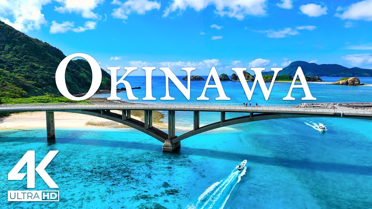 FLYING OVER OKINAWA 4K UHD - Soothing Music Along With Beautiful Nature Video - 4K Video Ultra HD