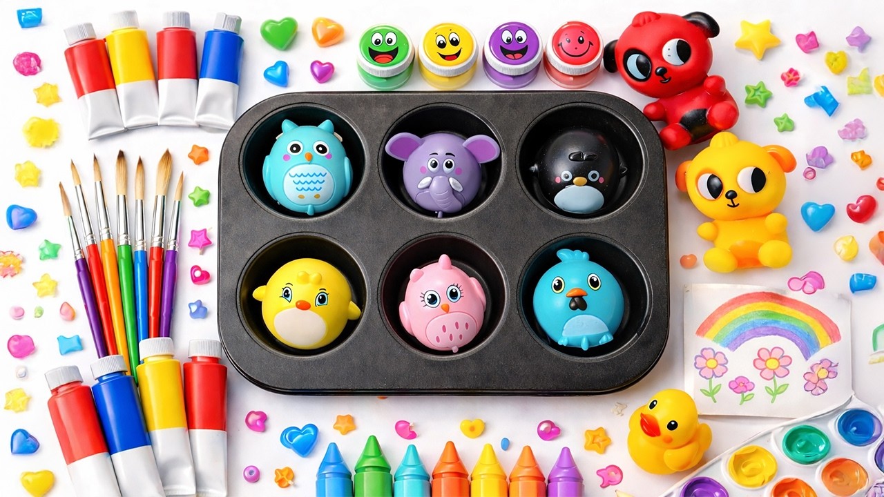 Relaxing No Talking ASMR | Color Mixing with 3D Animals 🧸