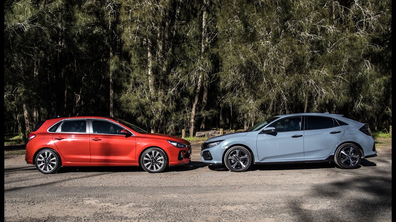 2017 Hyundai i30 SR vs Honda Civic RS: 0-100km & engine sound