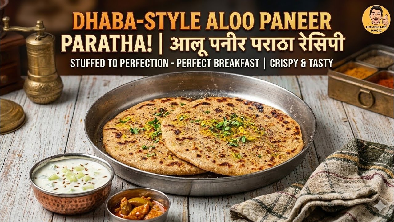 Dhaba Style Aloo Paneer Paratha Recipe | घर जैसा नहीं ढाबा जैसा पराठा  Aloo Paneer Paratha Recipe