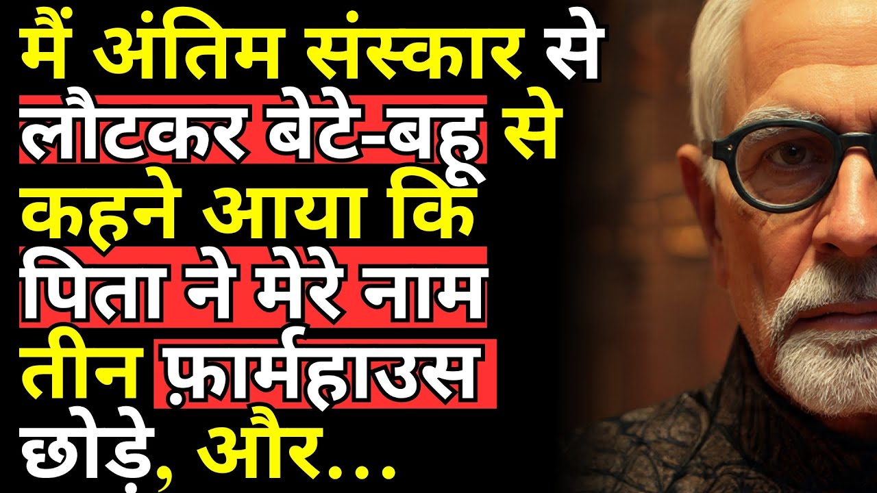 मैं अंतिम संस्कार से लौटकर बेटे-बहू से कहने आया कि पिता ने मेरे नाम तीन फ़ार्महाउस छोड़े, और…