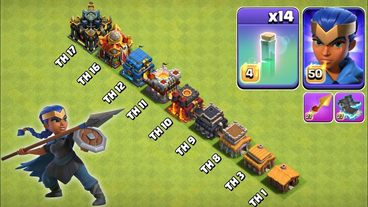 Royal Champion + Invisible Spell VS Every Town Hall | Clash of Clans