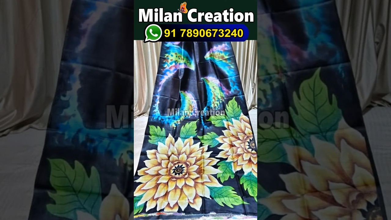 EXCLUSIVE  HAND PAINTED TUSSAR  Silk sarees /TUSSAR SILK SAREE /MILAN CREATION-917890673240