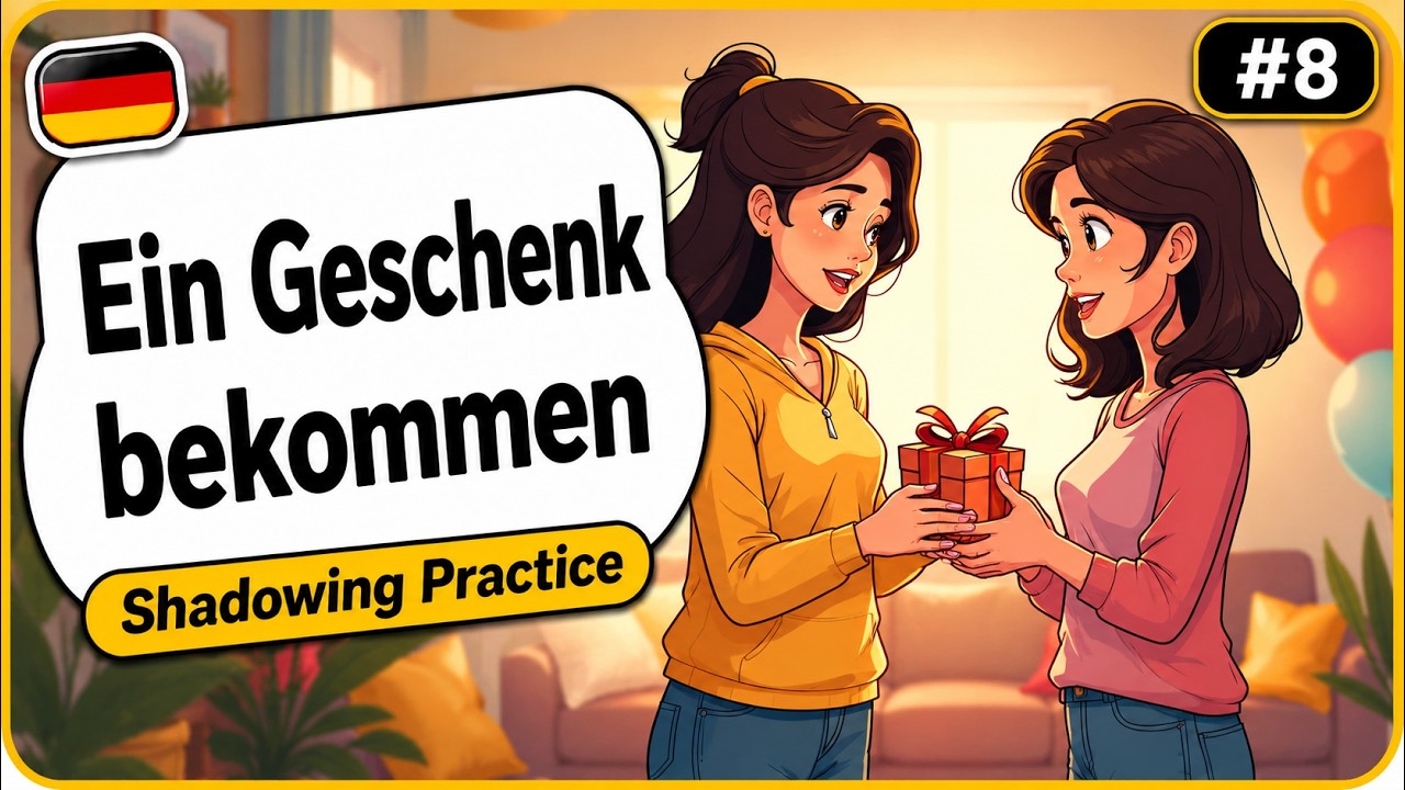 A1 German Shadowing Practice #8 – Receiving a Gift (Ein Geschenk bekommen) | Learn Real German