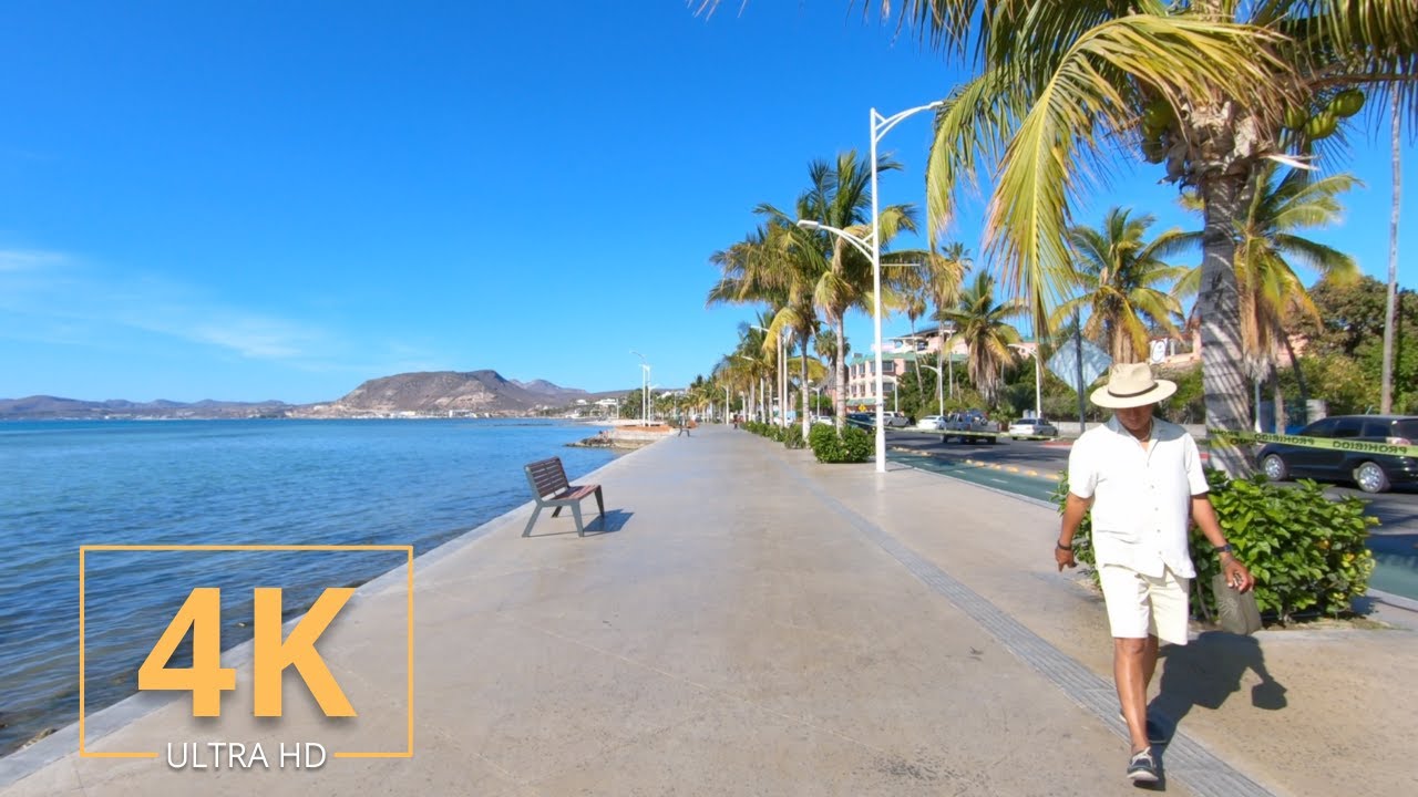 La Paz, Baja California Sur | Mexico | Virtual Walking | 4K | Street Walk | City Tour | Beach | 2021