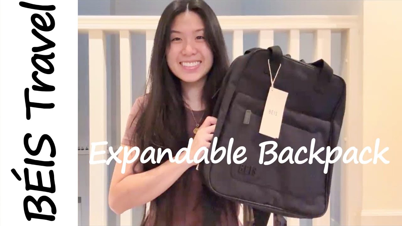 Beis Expandable Backpack in Black!! | Travel Time