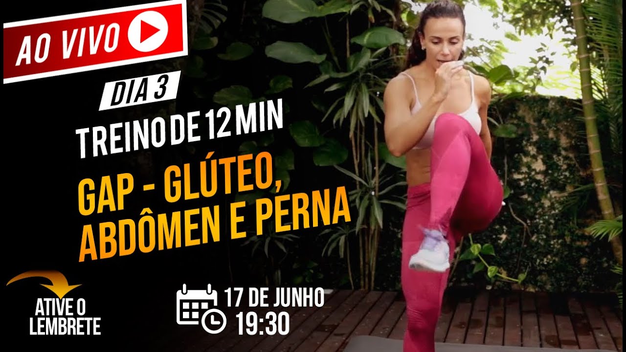 Treino de 12 Min - GAP - Glúteo, Abdômen e Perna | DIA 3