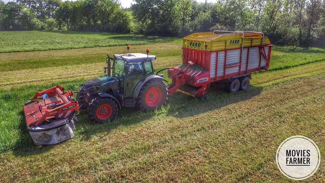 Affouragement en vert |Fendt210/Faucheuse Kuhn/Autochargeuse Pottinger|