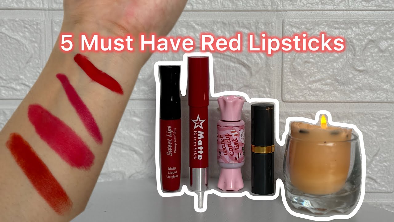 4 Must Have Red Lipshades 💋| MUST HAVE lipsticks for Girls ✨