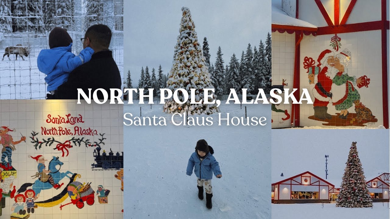 exploring north pole, Alaska | santa claus house walkthrough  + meeting reindeers